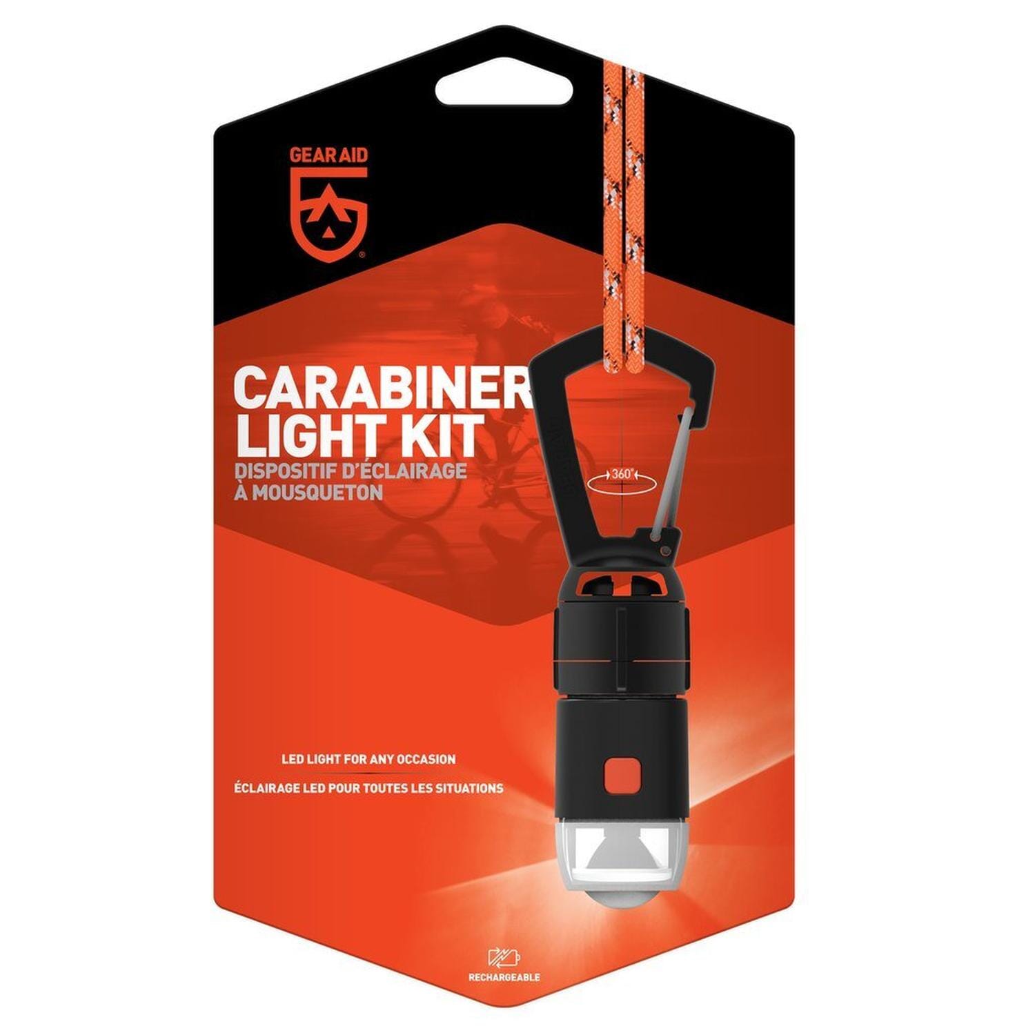 Kit de Mosquetón con Linterna Recargable CARABINER LIGHT KIT Gear Aid Linterna Gear Aid 